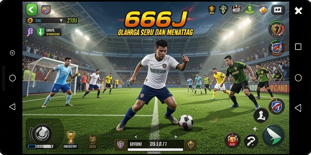 Screenshot gameplay 666J menampilkan aksi seru olahraga.