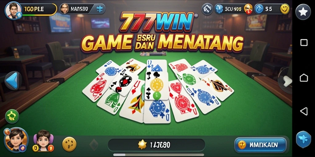 Screenshot utama 777WIN yang menampilkan gameplay Gaple yang seru.