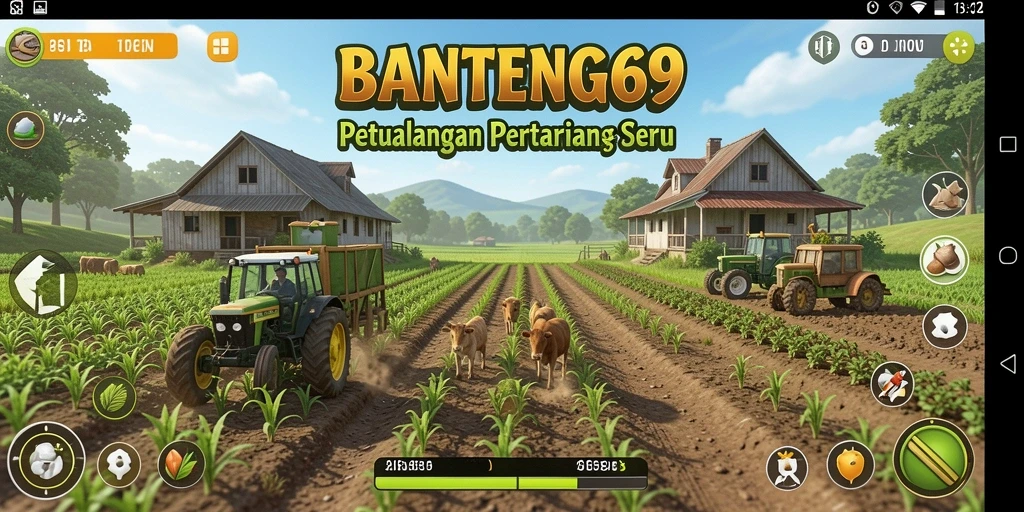 Screenshot gameplay BANTENG69 yang menampilkan aktivitas bertani yang seru.