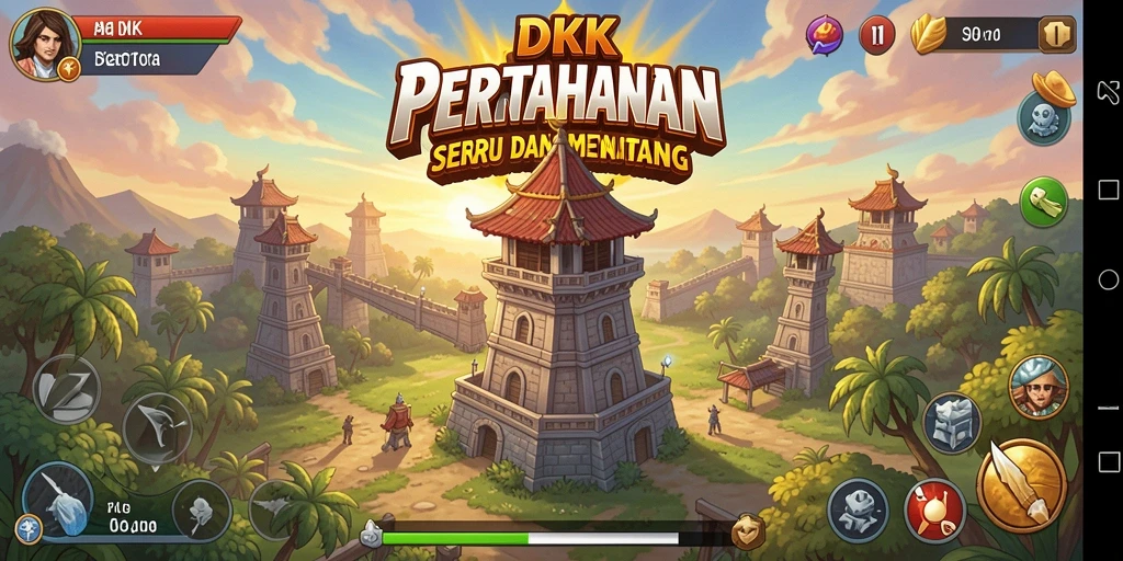 Tampilan mendebarkan dari gameplay DKK di Tower Defense.
