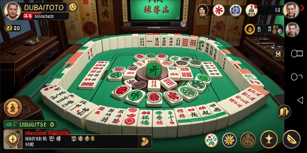 Tampilan gameplay seru di DUBAITOTO dengan elemen Mahjong yang menarik.