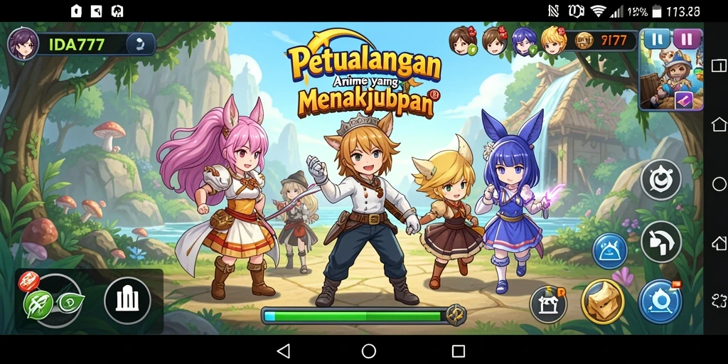 Tampilan gameplay IDA777 menampilkan aksi seru dalam dunia Anime.