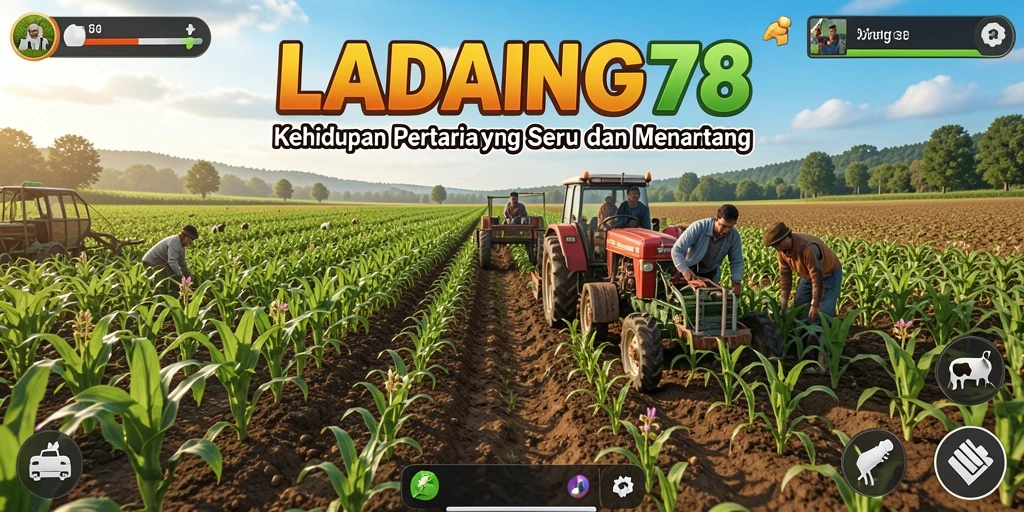 Tampilan gameplay LADANG78 dengan pertanian yang menakjubkan.