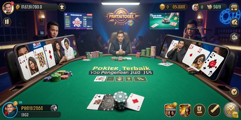 Tampilan gameplay Poker di PARTAITOGEL yang mendebarkan.