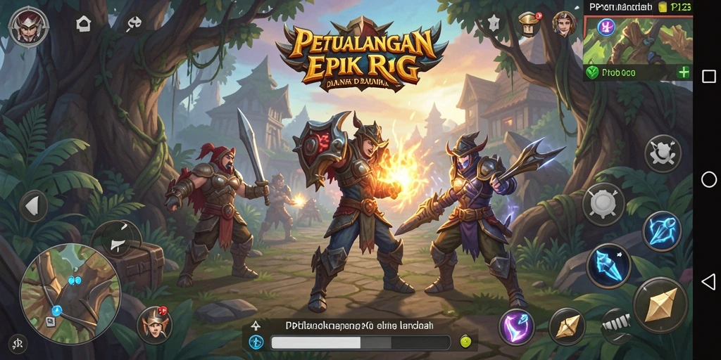 Screenshot utama PP123 menampilkan aksi mendebarkan dalam dunia RPG.