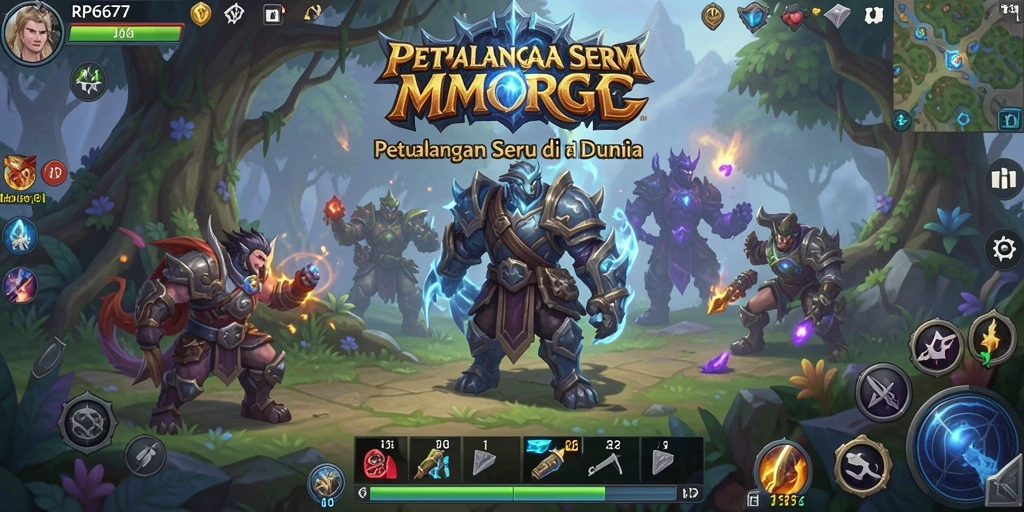 Tampilan gameplay seru dalam dunia MMORPG RP6677.