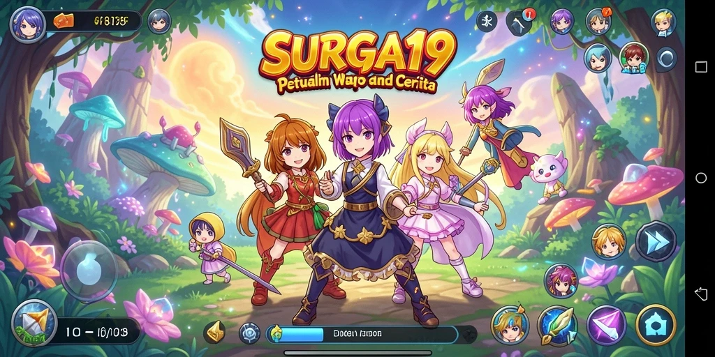 Tampilan gameplay SURGA19 dengan karakter anime yang menakjubkan.