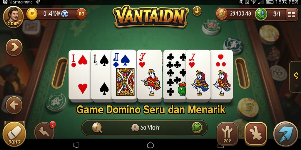 Screenshot gameplay Domino VANTAIDN yang menarik dan seru.