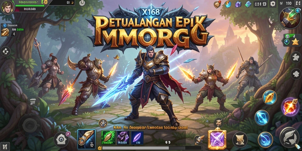 Gameplay X168 yang mendebarkan dengan aksi pertarungan fantastis.